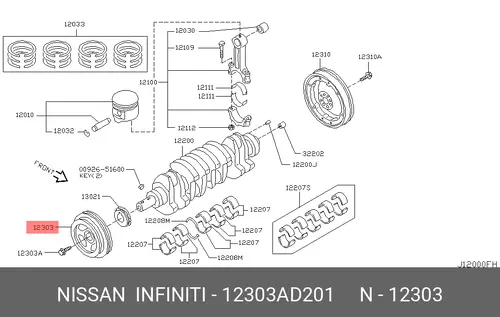Шкив 12303-AD201 NISSAN