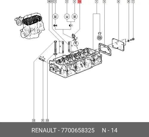 Колпачки маслосъемные RENAULT 7700658325
