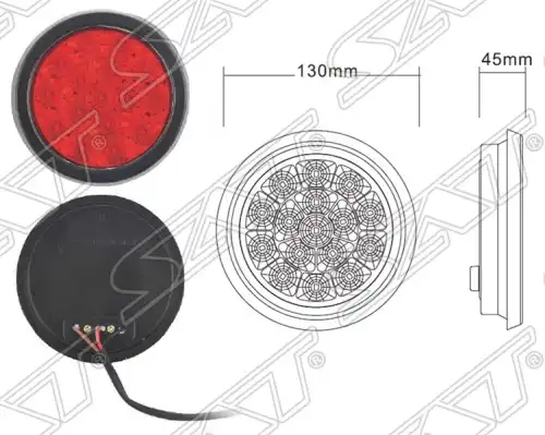 Катафот (световозвращатель) SAT SD-2015-24V-RED