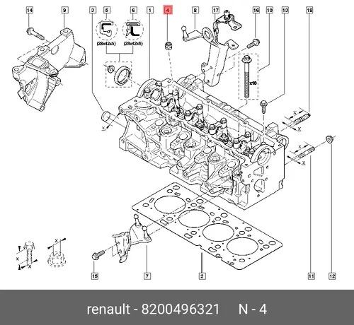Колпачки маслосъемные RENAULT 8200496321