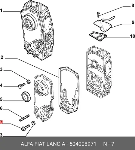 Болт 504008971 FIAT