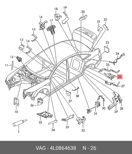 Уплотнитель 4L0864638 VAG