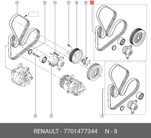 ремкомплект НО Renault Traffic 09> 7701477344