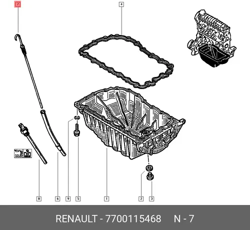 Масляный щуп RENAULT 7700115468