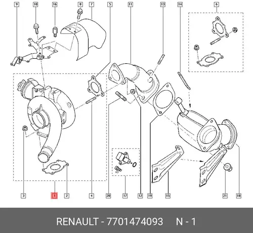 Турбокомпрессор 7701474093 RENAULT