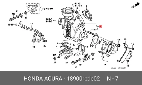 Турбокомпрессор 18900-RBD-E02 HONDA