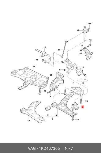 Шаровая опора VAG 1KD407365