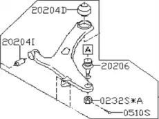 Рычаг подвески SUBARU 20202AG192
