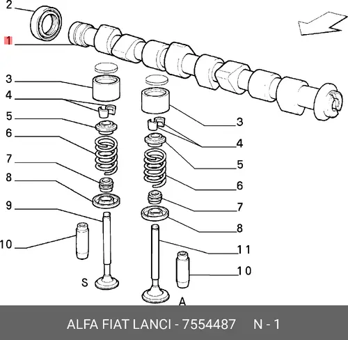 Распредвал LANCIA 7554487