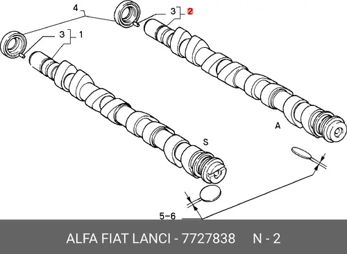 Распредвал LANCIA 7727838