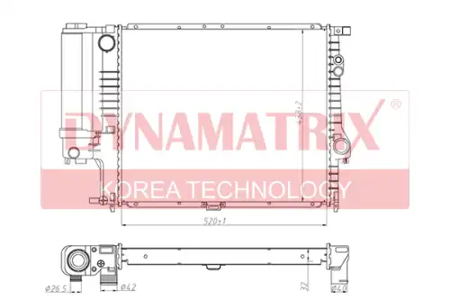 Радиатор системы охлаждения двигателя DYNAMAX DR60607A