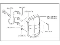 Фонарь задний NISSAN 265500W025