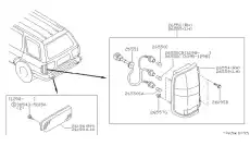 Фонарь задний NISSAN 265500W025