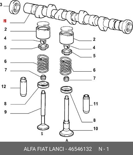 Распредвал FIAT 46546132