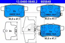 Тормозные колодки дисковые ATE 13.0460-5648.2