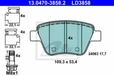 Тормозные колодки дисковые ATE 13.0470-3858.2