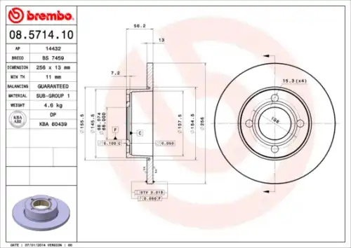 Тормозной диск BREMBO 8571 410