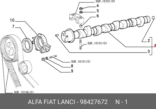 Распредвал FIAT 98427672
