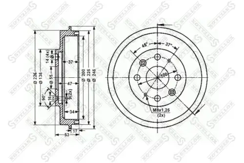 Тормозной барабан STELLOX 6025-3206-SX