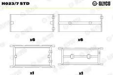 вкладыши коренные к-кт! (7)\ Opel Omega, BMW E28-E46 2.0-2.8 M50-M54 81> H023/7 STD GLYCO