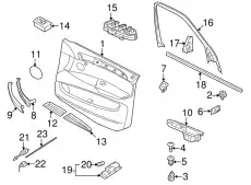 Обшивка двери кожа Л Пд 51419176313 BMW