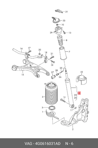 (AUDI), ГАЗОНАПОЛНЕННЫЙ АМОР 4G0616031AD VAG
