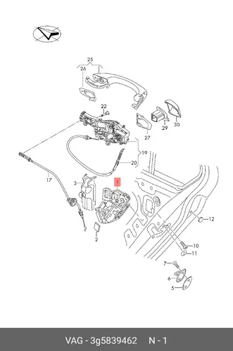 Стеклоподъёмник без эл.двиг. 3G5839462 VAG