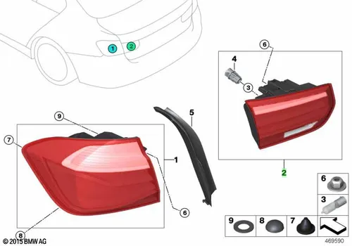 Фонарь задний BMW 63 21 7 369 120