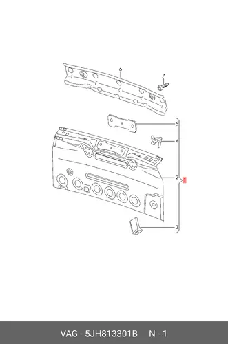 ПАНЕЛЬ ЗАДНЯЯ 5JH813301B VAG