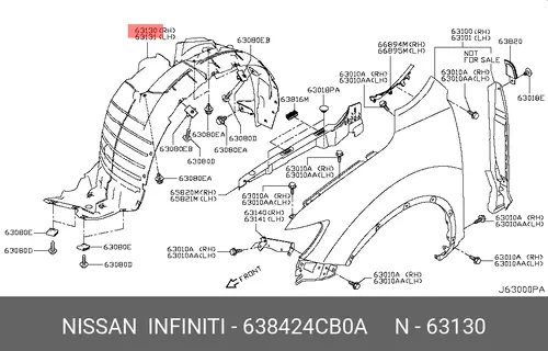 Подкрылок NISSAN 63842-4CB0A