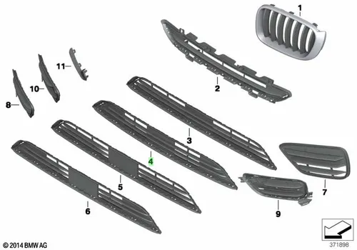 Решетка бампера BMW 51 11 7 338 491