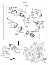 БЕНДИКС СТАРТЕРА 361453F100 HYUNDAI