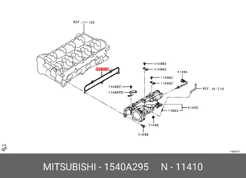 Прокладка коллектора MITSUBISHI 1540A295
