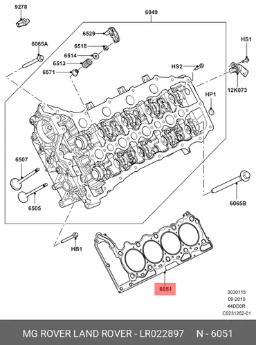 Прокладка ГБЦ LAND ROVER LR022897