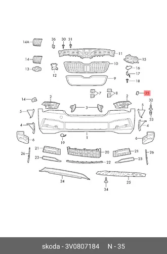 Направляющий профиль 3V0807184 VAG