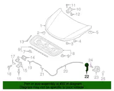 811812B000NBC HANDLE ASSY-HOOD LATCH RELEASE HYUNDAI