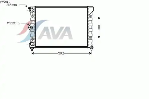 Радиатор системы охлаждения двигателя AVA VW2011