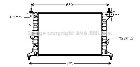 Радиатор системы охлаждения двигателя AVA OL2219
