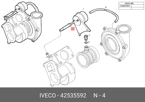 42535592 THREADED UNION IVECO