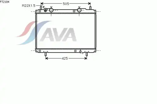 Радиатор системы охлаждения двигателя AVA FT2184