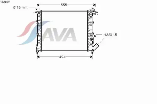 Радиатор системы охлаждения двигателя AVA RT2109