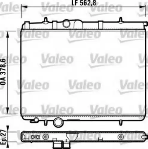 Радиатор системы охлаждения двигателя VALEO 732906