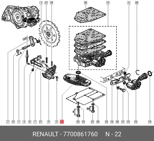 Фильтр АКПП RENAULT 7700861760