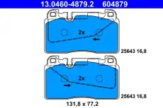 Тормозные колодки дисковые ATE 13.0460-4879.2
