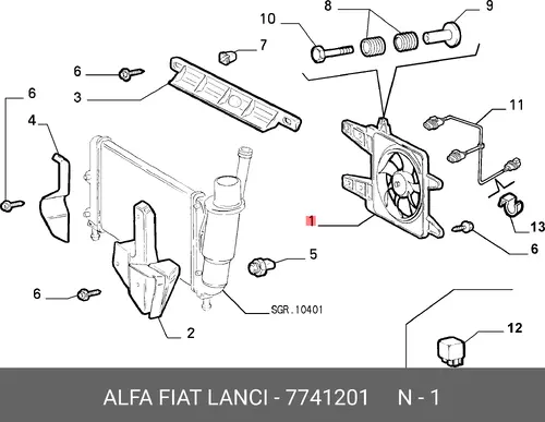 мотор вентилятора Fiat 7741201