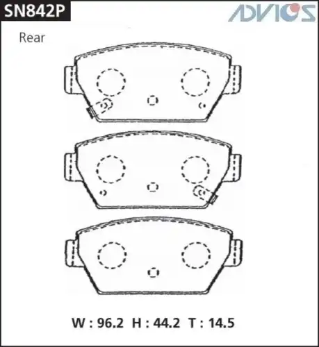 Тормозные колодки дисковые ADVICS SN842P