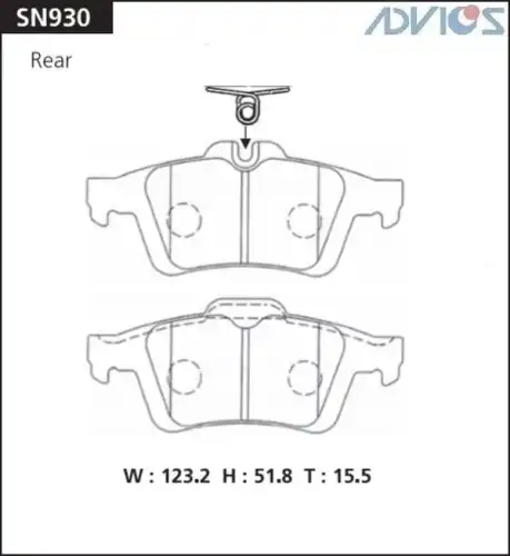 Тормозные колодки дисковые ADVICS SN930