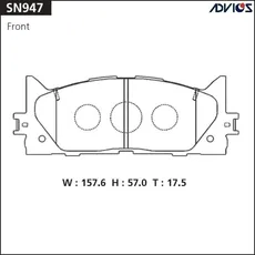 Тормозные колодки дисковые передняя ось ADVICS SN947
