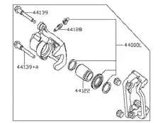 Суппорт тормозной NISSAN 44011JA01B