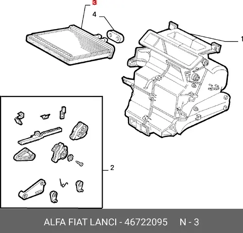 Радиатор печки FIAT 46722095